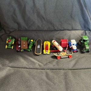 Matchbox cars and tractors
